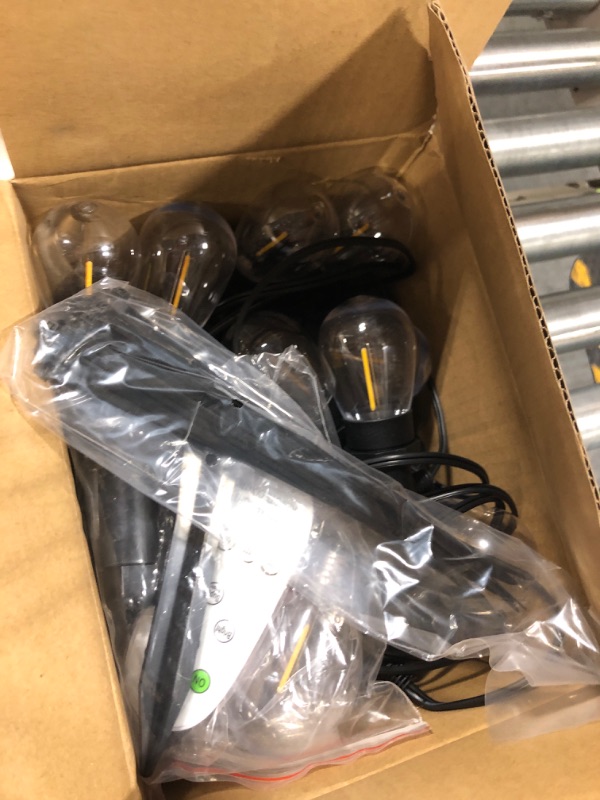 Photo 1 of addlon 54(48+6) FT Solar String Lights Outdoor Waterproof with USB Port & Remote Control Solar Patio Lights Long Last for 20+Hrs Dimmable Solar Power LED Bulbs for Porch Garden Market Bistro 48+6FT(16 Sockets)
**MISSING REMOTE**