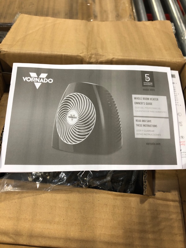 Photo 4 of **USED NOT COMPLETE ** Vornado MVH Vortex Heater with 3 Heat Settings, Adjustable Thermostat, Tip-Over Protection, Auto Safety Shut-Off System, Whole Room, Black