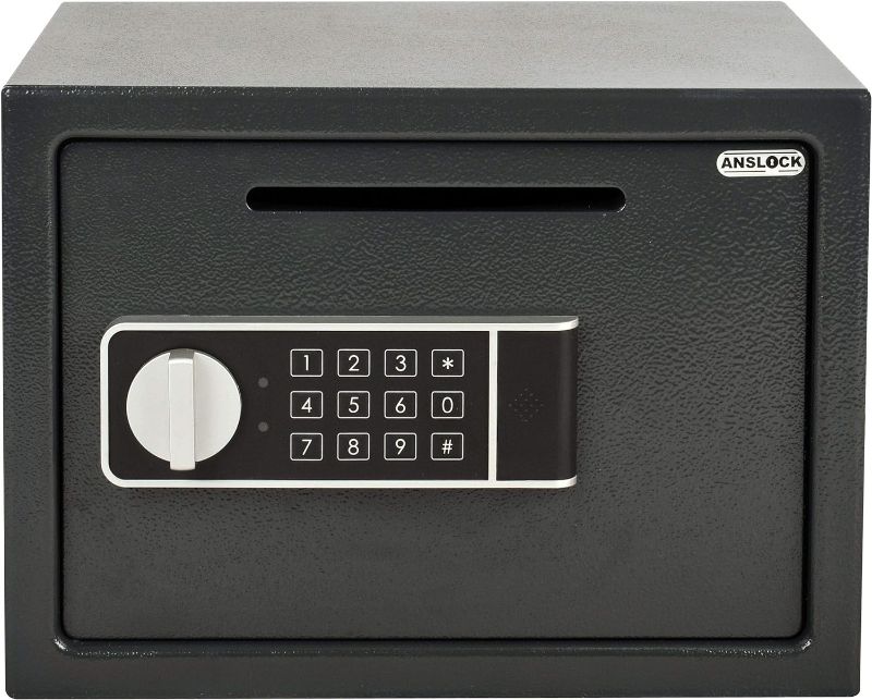 Photo 3 of ANSLOCK Drop Slot Safes Depository Safe, Security Keypad Cabinet Safes, 0.58 Cubic Ft Home Hotel security Safe Box with a Front Drop Slot for Cash, Bank Slips, Bills 0.58 Cubic Feet Drop Slot  ** Key doesn’t work** 