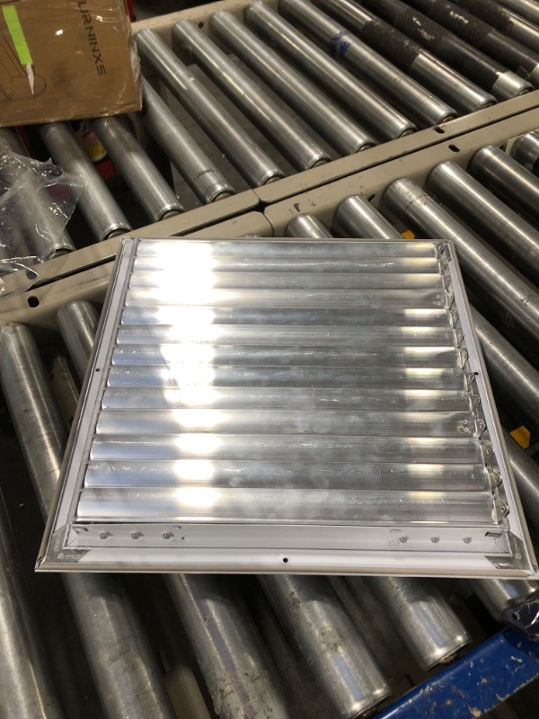 Photo 3 of 14 x 14 inch Ceiling Vent Cover in Aluminum, Air Diffuser HVAC air Supply Vent. 4 Way air Direction with Adjustable Curved Blades. White. The Duct Hole Must Measure 14" x 14" to fit.