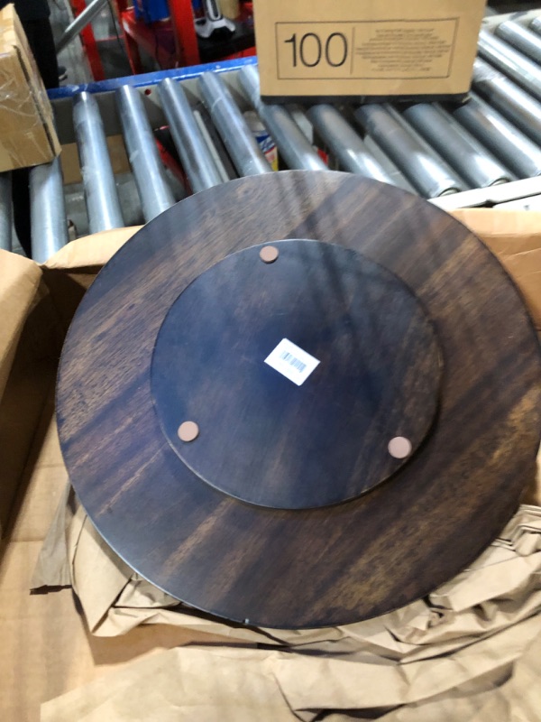 Photo 4 of 15 Acacia Walnut Finish Lazy Susan - Lipper International