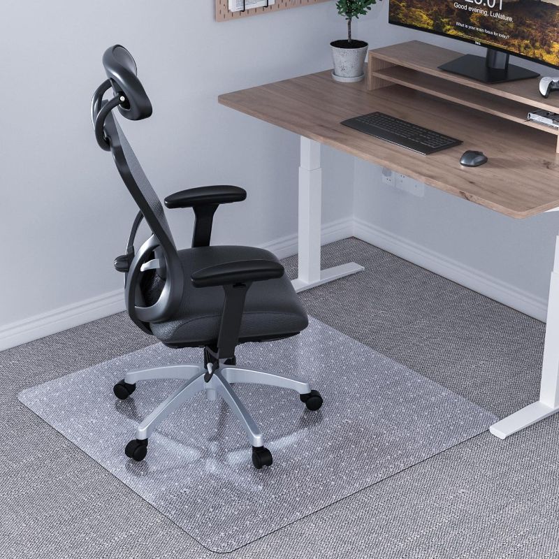 Photo 1 of Amyracel Office Chair Mat for Carpet, 48” x 48” Studded Desk Chair Floor Mat for Low Pile Carpeted Floors, Clear Carpet Protector Mat for Office Chair