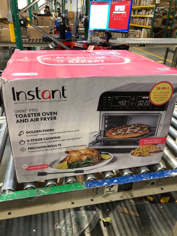 Photo 3 of Instant Omni Pro 19 QT/18L Air Fryer Toaster Oven Combo, From the Makers of Instant Pot, 14-in-1 Functions, Fits a 12" Pizza, 6 Slices of Bread, App with Over 100 Recipes 19QT OMNI Toaster Oven