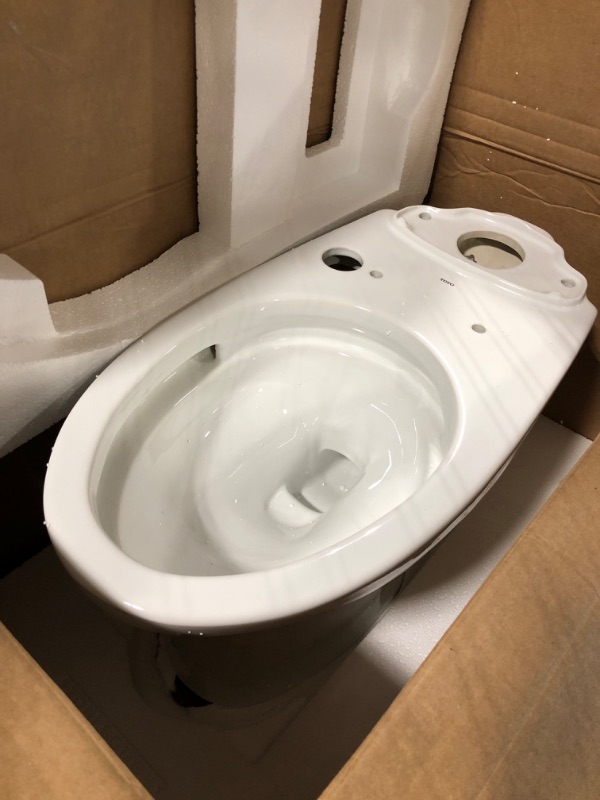 Photo 3 of ** NOT COMPLETE SET** TOTO Drake Two-Piece Elongated 1.6 GPF Universal Height TORNADO FLUSH Toilet with CEFIONTECT, Cotton White - CST776CSFG#01