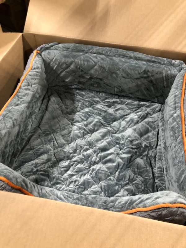 Photo 1 of AlfaTok Memory Foam Booster Dog Car Seat with Washable Removable Cover, Elevated Pet Car Seat, Anti-Slip Sturdy Dog Booster Seats for Small Dogs 25lbs, Dog Seat Belt, Storage Pocket, Dog Blankets grey
