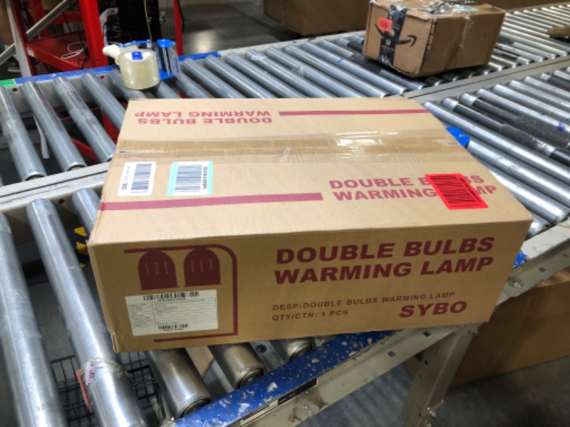 Photo 2 of ** MISSING BULBS ** SYBO DL2112 Commercial Grade Food Heat Lamp Portable Electric Food Warmer 2-Bulb with Free-Standing, 500W, Silver (Silver)