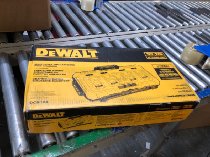 Photo 2 of DEWALT 20V MAX* Charger, 4-Port, Rapid Charge (DCB104) , Black/Yellow