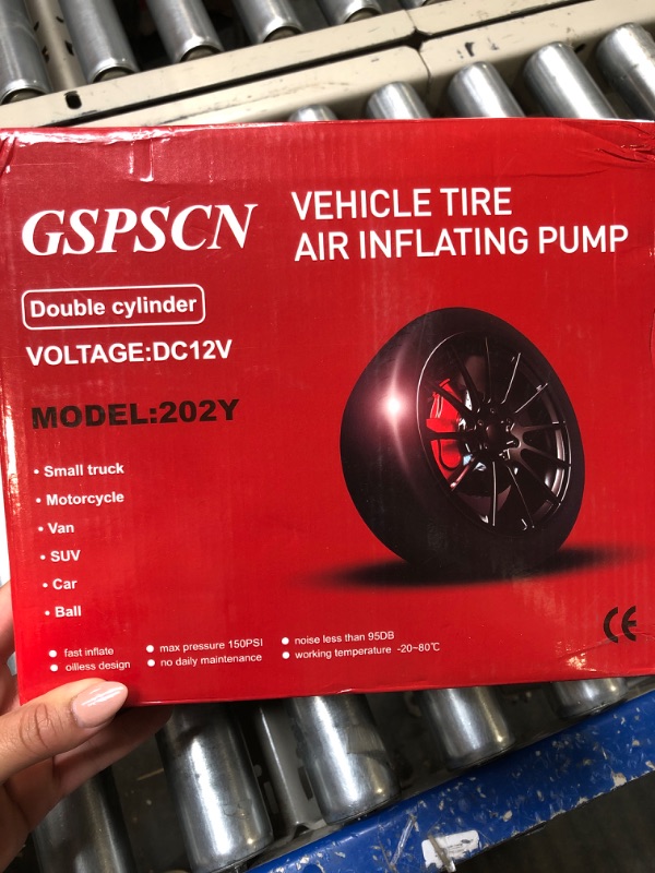 Photo 1 of GSPSCN 6085 Low Noise Double Cylinder 12 V Vehicle Tire Air Inflating Pump