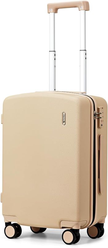 Photo 1 of Hanke Carry On Luggage Airline Approved, 20 Inch Carry On Luggage Hard Shell Suitcases with Wheels Lightweight TSA Travel Luggage(Cuba Sand)