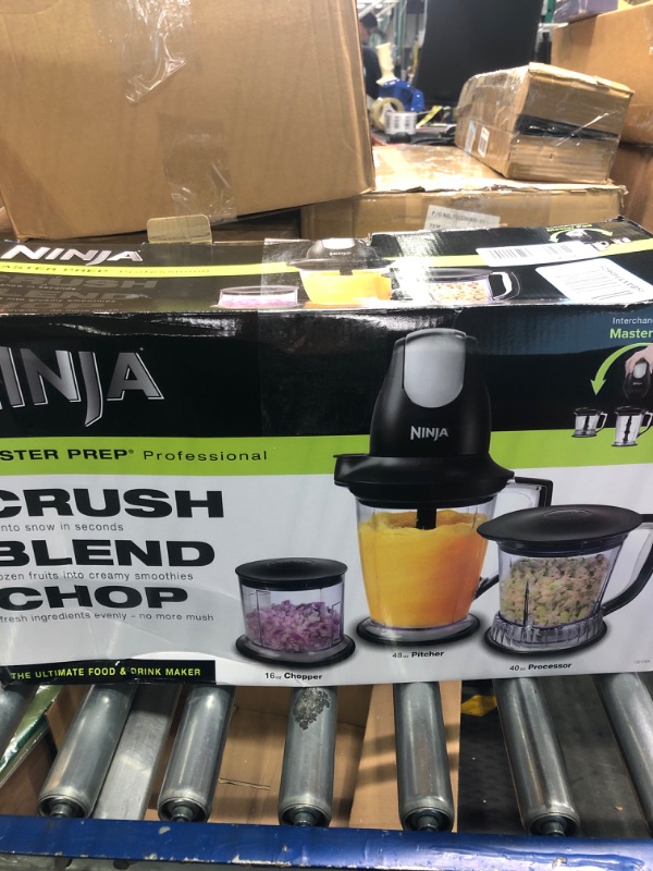 Photo 1 of **FOR PARTS ONLY**Ninja QB1004 Blender/Food Processor with 450-Watt Base, 48oz Pitcher, 16oz Chopper Bowl, and 40oz Processor Bowl for Shakes, Smoothies, and Meal Prep