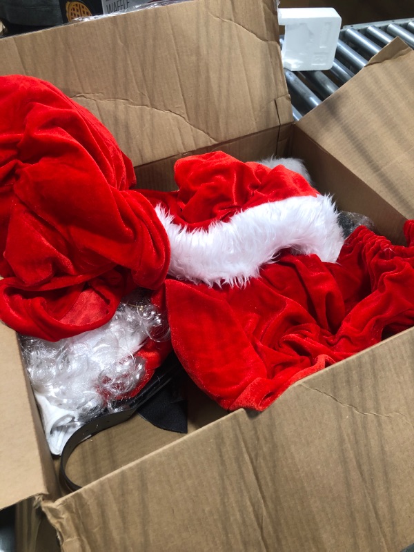 Photo 2 of **DOES NOT INCLUDE BOOTS* Boy's Santa Suit - Large (12-14) - Deluxe Red & White Costume Set - Perfect for Christmas Events, Role Play & Themed Parties
