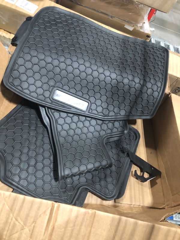 Photo 1 of Car Floor Mats Custom Fit for Toyota Camry 8th 2018 2019 2020 2021 2022 2023 Full Black Rubber Car Floor Liners Set All Weather Season Protection Heavy Duty Odorless 2018-2023 Version Full Black