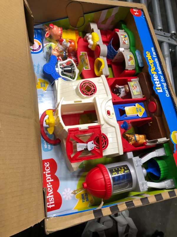 Photo 1 of Fisher-Price Little People Farm Toy, Toddler Playset with Lights Sounds and Smart Stages Learning Content & Little People Around The Neighborhood Vehicle Pack SIOC/FFP