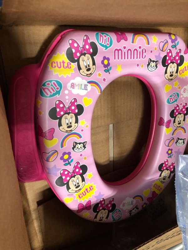 Photo 3 of Disney Minnie Mouse "Smile" Soft Potty Seat and Potty Training Seat - Soft Cushion, Baby Potty Training, Safe, Easy to Clean