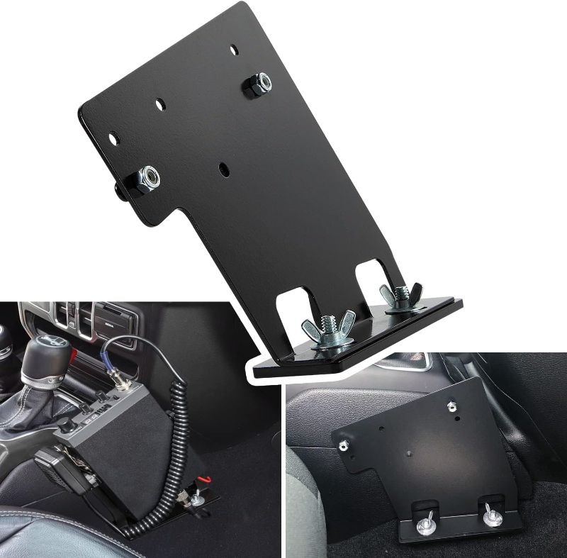 Photo 1 of Universal CB Radio Mount Passenger Side Mobile Radios Quick Disconnect Bracket fit for Jeep Wrangler JL JLU 2018-2023 & Gladiator JT 2020-2023