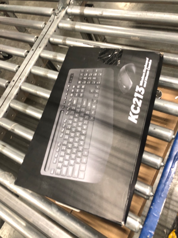 Photo 1 of Wireless Keyboard and Mouse Combo - Full-Sized Ergonomic Keyboard with Wrist Rest, Phone Holder, Sleep Mode, Silent 2.4GHz Cordless Keyboard Mouse Combo for Computer, Laptop, PC, Mac, Windows -Trueque