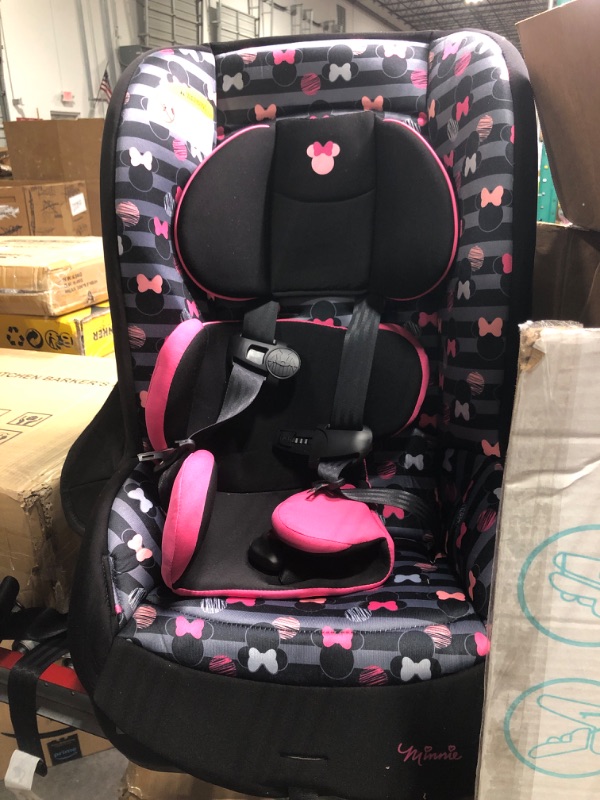 Photo 2 of Disney Baby Jive 2 in 1 Convertible Car Seat,Rear-Facing 5-40 pounds and Forward-Facing 22-65 pounds, Minnie Stripes