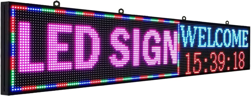 Photo 2 of PH10 mm 77"x14" LED Sign Programmable LED Signs Full Color Scrolling Led Display High Brightness indoor LED Advertising Display Board 77x14 inch