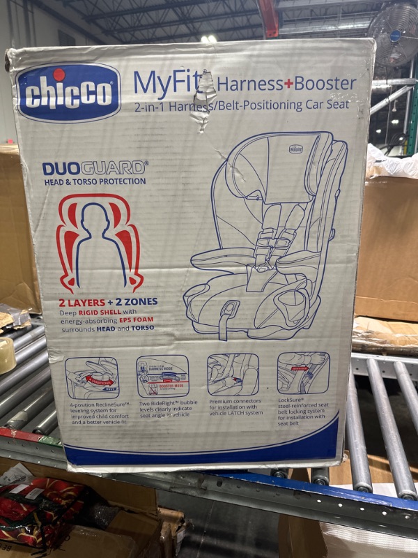 Photo 1 of Chicco MyFit Harness + Booster Car Seat, 5-Point Harness Car Seat and High Back Booster Seat, for Children 25-100 lbs. | Atmosphere/Black Atmosphere MyFit
