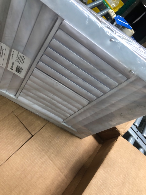 Photo 4 of 14 x 14 inch Ceiling Vent Cover in Aluminum, Air Diffuser HVAC air Supply Vent. 4 Way air Direction with Adjustable Curved Blades. White. The Duct Hole Must Measure 14" x 14" to fit.