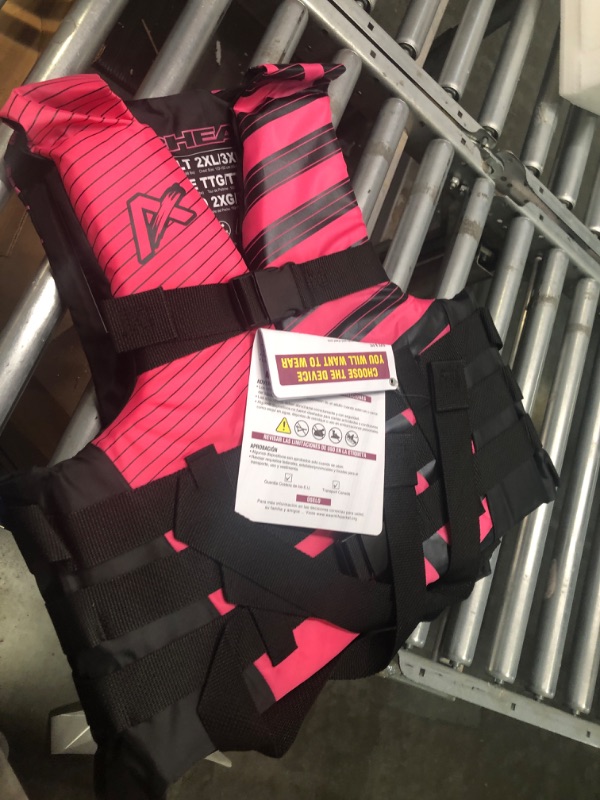Photo 3 of Airhead Trend Life Jacket, Coast Guard Approved, Men's, Women's and Youth Sizes Xx-large/3x-large Pink