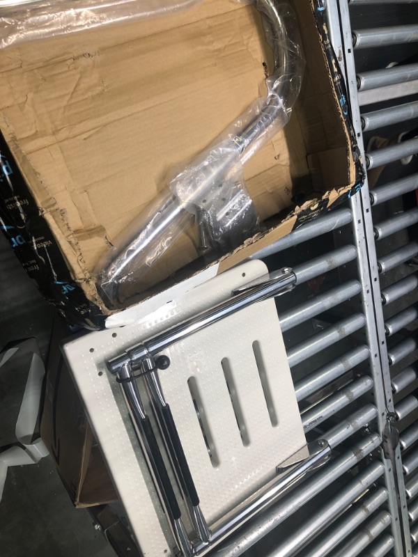 Photo 3 of ** Missing support mounting bracket part** YaeMarine 3 Steps Boat Inboard Swim Ladder, Under Platform Boat Ladder, Inboard Transom Ladder, Under Mount Telescopic Ladder, Inboard Platform Ladder with Stainless Bracket White