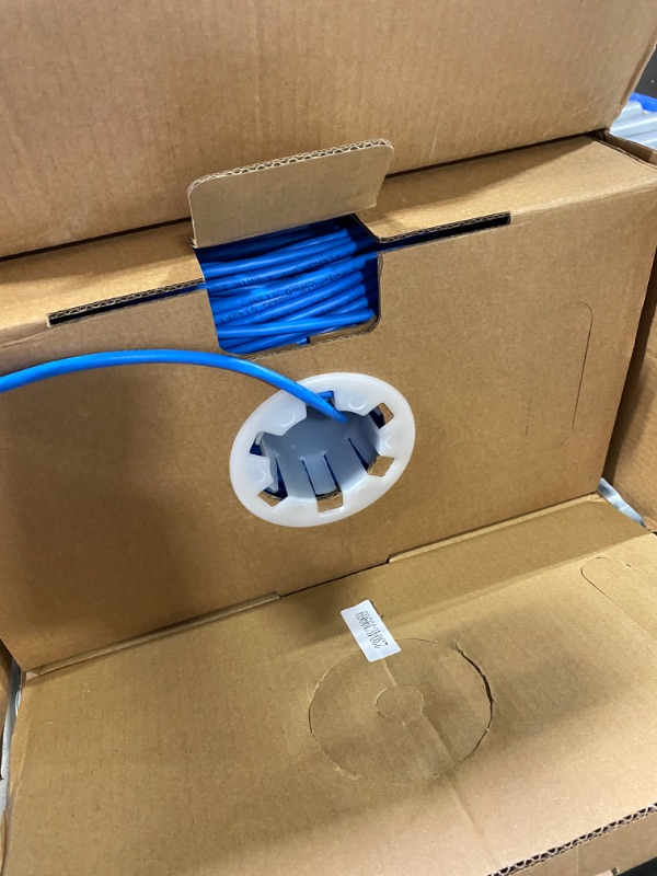 Photo 3 of 550MHZ CAT6 Plenum Cable 1000ft Blue, 23AWG 4Pair, Solid Network Cable Unshielded Twisted Pair (UTP), Available in Blue, White, Yellow, Gray, Purple, Green & Black (Blue)