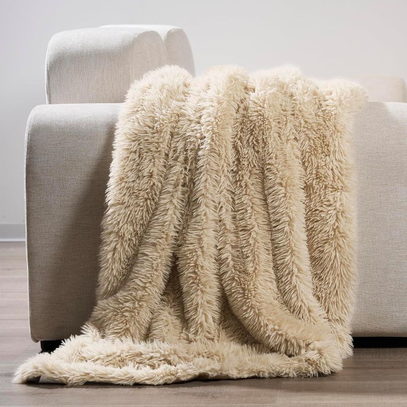 Luxury Fluffy Faux Fur Throw Blanket with Long Pile, Super Soft Plush ...