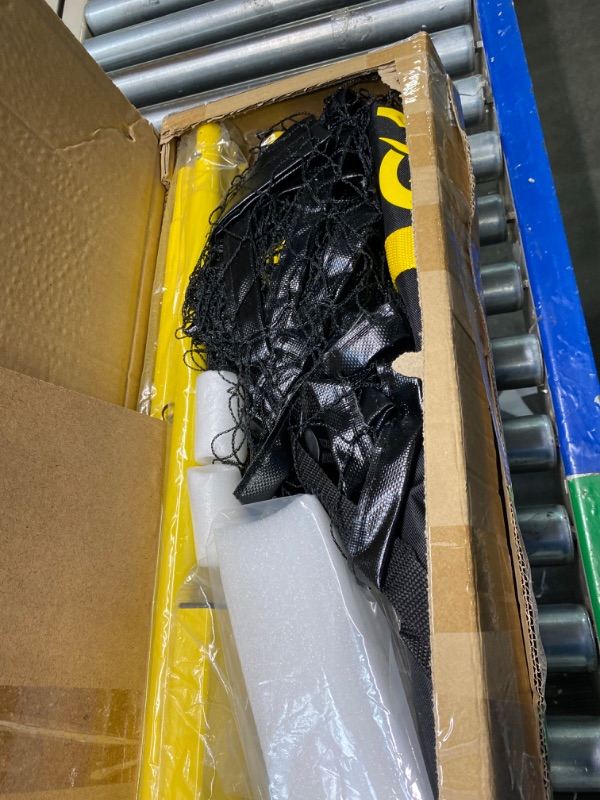 Photo 1 of A11N Portable Pickleball Net System, Designed for All Weather Conditions with Steady Metal Frame and Strong PE Net, Regulation Size Net with Carrying Bag Yellow&Black
