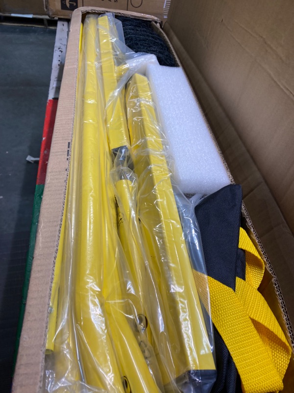 Photo 1 of A11N Portable Pickleball Net System, Designed for All Weather Conditions with Steady Metal Frame and Strong PE Net, Regulation Size Net with Carrying Bag Yellow&Black