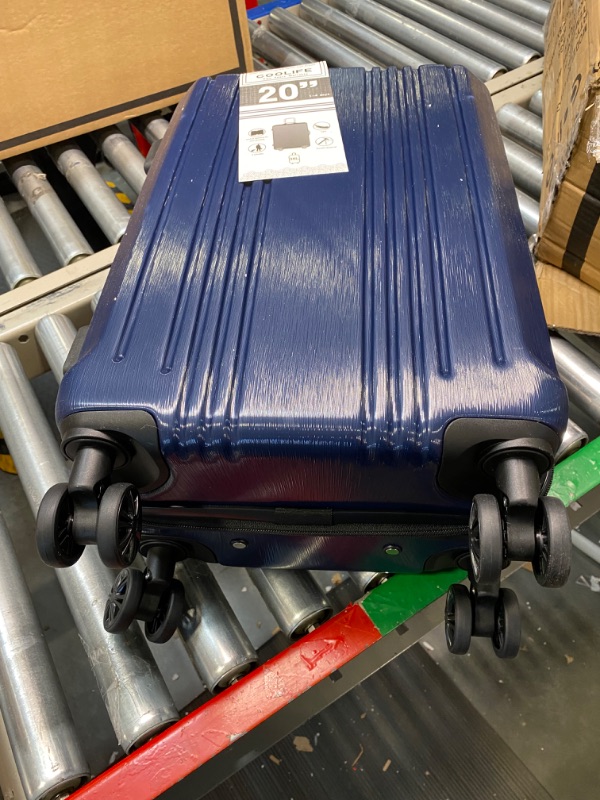 Photo 4 of **USED** Coolife Luggage Expandable(only 28") Suitcase PC+ABS with TSA Lock Spinner 20in 24in 28in (navy, S(20in_carry on)) navy S(20in_carry on)