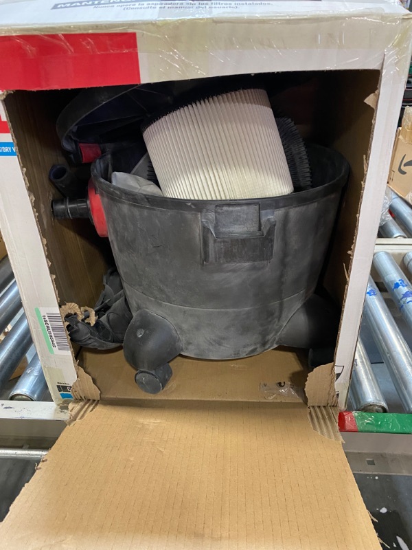 Photo 3 of **USED Damaged Filter And Internal Parts** Shop-Vac 6 Gallon 3.0 Peak HP Wet Dry Vacuum, Heavy-Duty Shop Vacuum with Attachments, 5920611