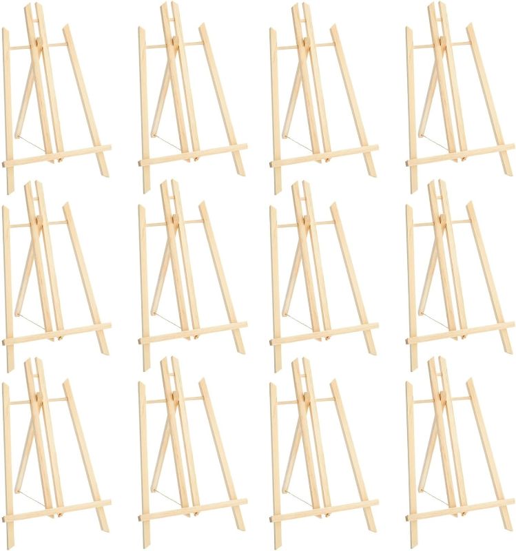 Photo 1 of 12 Pack Wood Table Top Easels for Painting, Small Artist Easel for Art Canvas Display, Kids, Classroom (9 x 11 in)