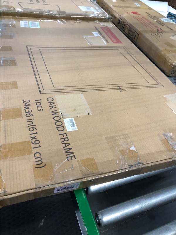 Photo 1 of 24"x36" Poster Frame, 24x36 Frame Matted to 20x30, Solid Oak Wood Frame 24 x 36 with Tempered Glass, 36 x 24 Wood Frame, Large Frame 24 by 36 Picture Frame Art Frame Walnut 24x36 - 1P
