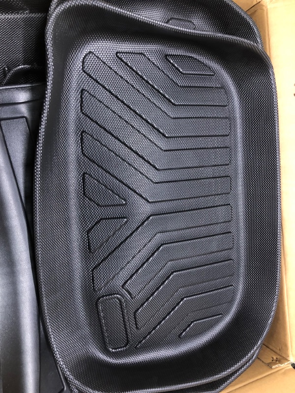 Photo 4 of (6 Pack) Tesla Model Y Floor Mats 2023 2022 2021 2020 3D Full Cover Front Rear Trunk Mats Custom Fits Floor Liners for Tesla Model Y Accessories All-Weather Protect Rear Cargo Liner Mats Model Y ?6 Pack?Floor+Cargo+Trunk Mats