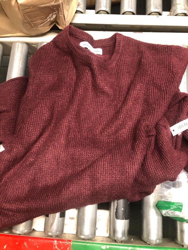 Photo 3 of Amazon Essentials Men's Long-Sleeve Soft Touch Waffle Stitch Crewneck Sweater X-Large Burgundy