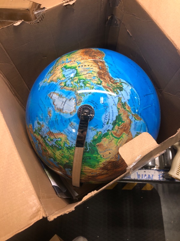 Photo 1 of GET LIFE BASICS Illuminated Globe of The World with Stand - 13 Inch Tall 3in1 World Globe, Constellation Globe Night Light, and Globe Lamp with Built-in LED, Easy to Read Texts, and Non-Tip Base