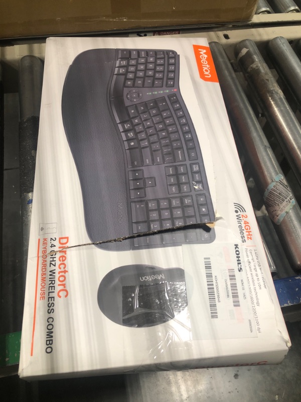 Photo 2 of MEETION Ergonomic Wireless Keyboard and Mouse, Ergo Keyboard with Vertical Mouse, Split Keyboard with Cushioned Wrist, Palm Rest, Natural Typing, Rechargeable, Full Size, Windows/Mac/Computer/Laptop