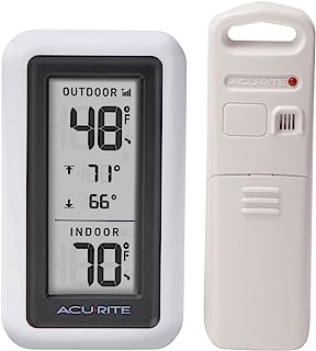 Photo 1 of AcuRite Digital Thermometer with Indoor, Outdoor Temperature and Daily High and Lows (00424CA), White