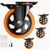 Photo 1 of 5 Inch Swivel Caster Wheels, Heavy Duty Casters Set of 4, Locking Industrial Casters with Brake, Swivel Top Plate Casters Wheels for Furniture and Workbench