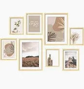 Photo 1 of ArtbyHannah 8-Pack Neutral Gallery Wall Frame Set with Decorative Art Prints