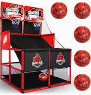 Photo 1 of BESTKID BALL Kids Basketball Hoop Double Shot System Arcade Game Set: Indoor & Outdoor Sports Toys for Boys & Girls, Includes Ball & Shot Counter, Ideal Party Gifts for Little Athletes Ages 3-9.