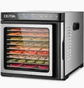Photo 1 of  OSTBA Food Dehydrator Machine, 9 Stainless Steel Trays Dehydrators for Food and Jerky, Herbs, Veggies, Fruits, Adjustable Temperature and 48H Timer, Overheat Protection, 1000W, Recipe Book Included