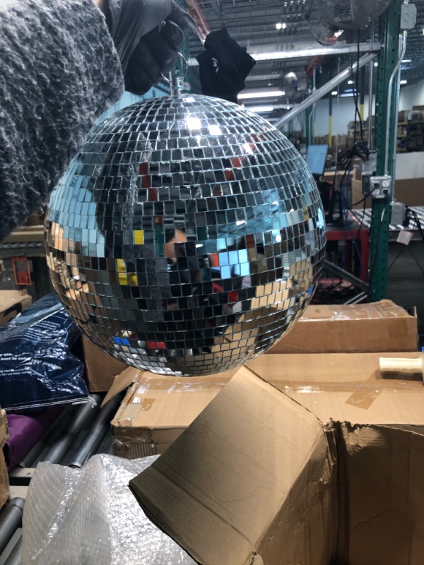Photo 2 of 16inch Large Disco Ball Mirror Ball for Disco Party Decorations, Disco Ball x 1pc, Replacement Mirror x 15pcs