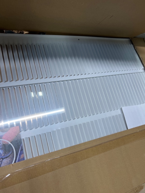 Photo 3 of 25"w X 25"h Steel Return Air Grilles - Sidewall and Ceiling - HVAC Duct Cover - White [Outer Dimensions: 26.75"w X 26.75"h]
