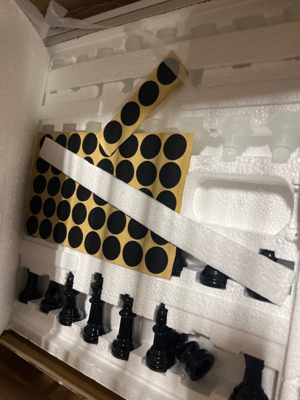 Photo 1 of Avant-Garde Black Frosted Glass Chess Set with Mirror Board