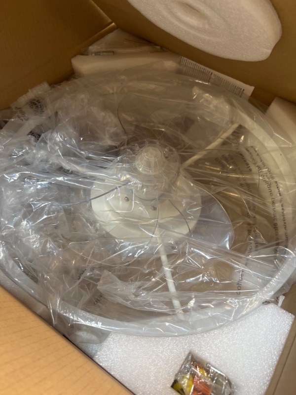 Photo 1 of STERREN Ceiling Fans with Lights,20" Low Profile Ceiling Fan with Remote Control, Modern Flush Mount Ceiling Fan,White Fan Light for Bedroom, Living Room,Kitchen,Small LED Ceiling Light Fixture