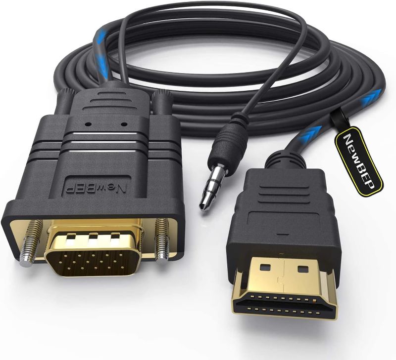 Photo 1 of Haokiang HDMI to VGA Adapter Cable, Haokiang 6ft/1.8m Gold-Plated 1080P HDMI Male to VGA Male Active Video Converter Cord Support