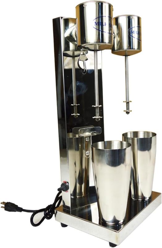 Photo 1 of **USED** INTBUYING Dual Head Milkshake Machine Stainless Steel Milkshake 2 Speed with Mixing Cup, Smoothie Mixer Blender Cocktail Mixer Maker Commercial Milkshake Mixer
