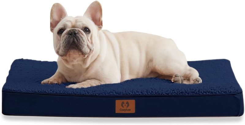 Photo 1 of 
CozyLux Dog Bed Medium Size Dog with Washable Cover & Waterproof Liner, Egg Foam Support pet Bed for Crate, for Dogs up to 35lbs (30 X 20 X 3 inch, Navy)